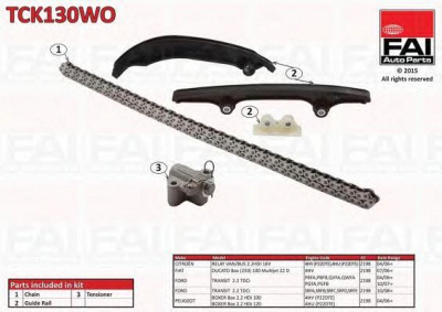 FAI AUTOPARTS tck130wo -  Комплект цепи привода распредвала